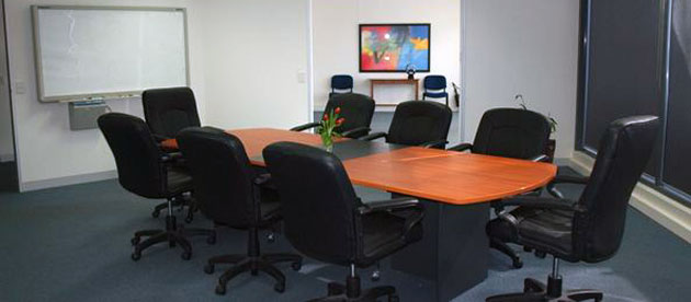 The Aurora Room, set up as a boardroom